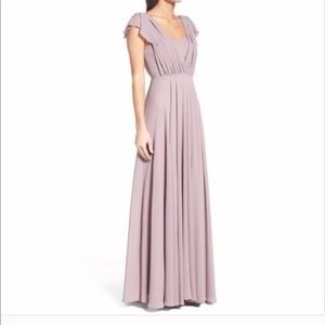 Lulus dress lilac long gown bridesmaid wedding